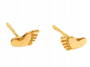 Złote kolczyki stópki próba 585