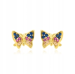 Złote kolczyki motylki próba 585