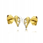 Złote kolczyki z cyrkonią serce próba 585