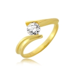 Pierścionek z cyrkonią próba 585