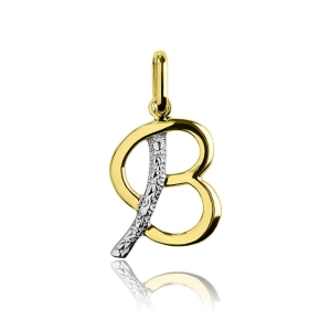 Złoty literka B pisana próba 585 