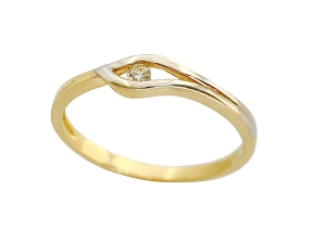 Złoty pierścionek z cyrkonią próba 585 