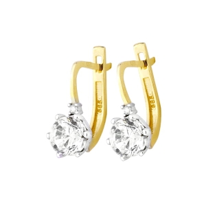 Złote kolczyki z cyrkoniami próba 585