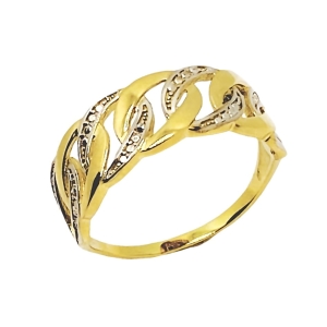 Złoty pierścionek przeplatany próba 585 