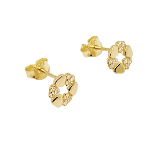 Złote kolczyki z cyrkoniami próba 585 