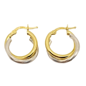 Złote kolczyki koła kręcone próba 585