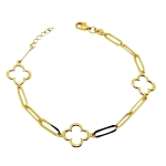 Złota bransoletka z koniczynką próba 585 