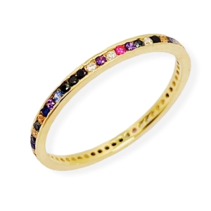 Złoty pierścionek z cyrkoniami próba 585