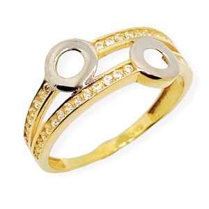 Złoty pierścionek z cyrkoniami próba 585  