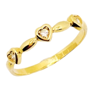 Złoty pierścionek z cyrkoniami próba 585 