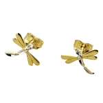 Złote kolczyki ważki próba 585 