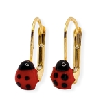 Złote kolczyki biedronki próba 585 