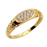 Złoty pierścionek z cyrkoniami próba 585  