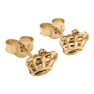 Złote kolczyki korona próba 585 