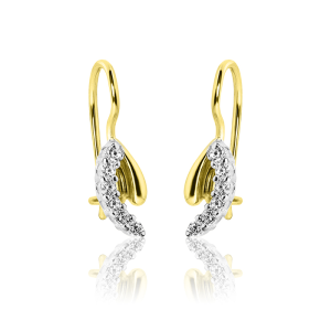 Złote kolczyki z cyrkoniami 585 