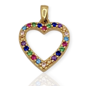 Złota zawieszka serce z cyrkoniami próba 585 