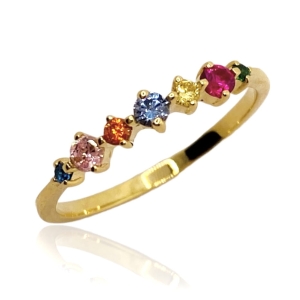 Złoty pierścionek z cyrkoniami próba 585 