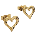 Złote kolczyki serca próba 585  