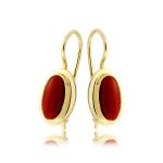 Złote kolczyki z koralem próba 585 