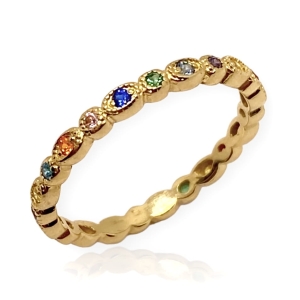 Złoty pierścionek z cyrkoniami próba 585