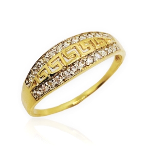 Złoty pierścionek grecki wzór próba 585 