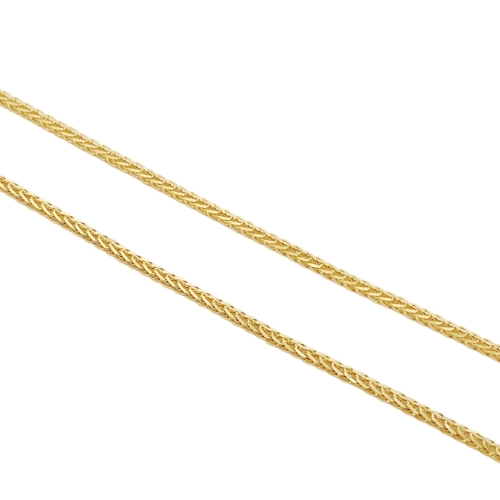 Złoty łańcuszek lisi ogon, próba 585. Diamentowany, pięknie odbija światło. Długość 45 cm. Idealny na prezent dla niej.