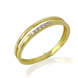 Złoty pierścionek z cyrkoniami próba 585