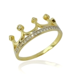 Złoty pierścionek z cyrkoniami próba 585 