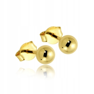 Złote kolczyki kulki próba 585 
