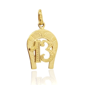 Złoty wisiorek podkowa próba 585 