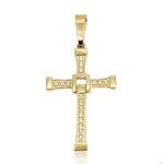Złoty krzyż z cyrkoniami próba 585  