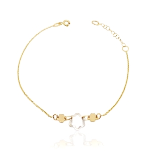 Złota bransoletka z koniczynką próba 585