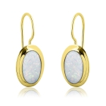 Złote kolczyki z opalem próba 585 