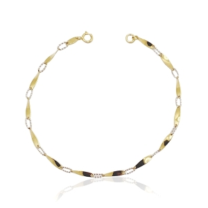 Złota bransoletka rodowana próba pr 585