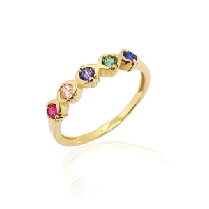 Złoty pierścionek z cyrkoniami 585