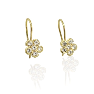 Złote kolczyki kwiatki próba 585 