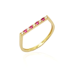 Złoty pierścionek z cyrkoniami próba 585