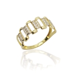 Złoty pierścionek z cyrkoniami próba 585