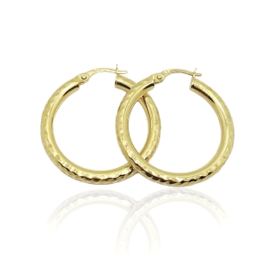 Złote kolczyki koła diamentowane próba 585