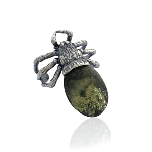 Srebrna zawieszka z bursztynem 925