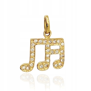 Złota zawieszka nutka próba 585