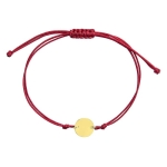 Bransoletka sznurkowa ze złotym kółkiem 585