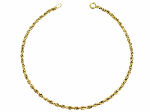 Złota bransoletka 14k, splot kordel, długość 19 cm, waga 1,57 g.