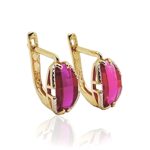 Złote kolczyki z cyrkoniami próba 585  