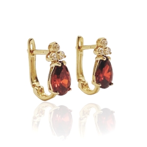 Złote kolczyki z cyrkoniami próba 585  