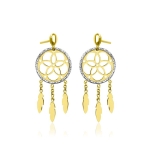 Złote kolczyki łapacze snów próba 585 