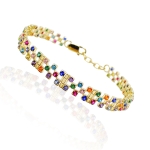 Złota bransoletka tenisowa z cyrkoniami 585