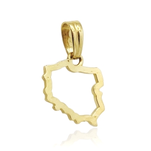 Złoty wisiorek mapa Polski 585