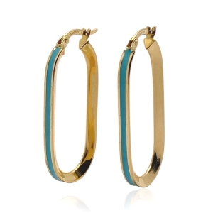 Złote kolczyki owalne próba 585